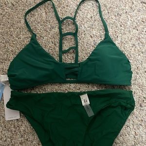 Cupshe green bathing suit medium top, small bottom